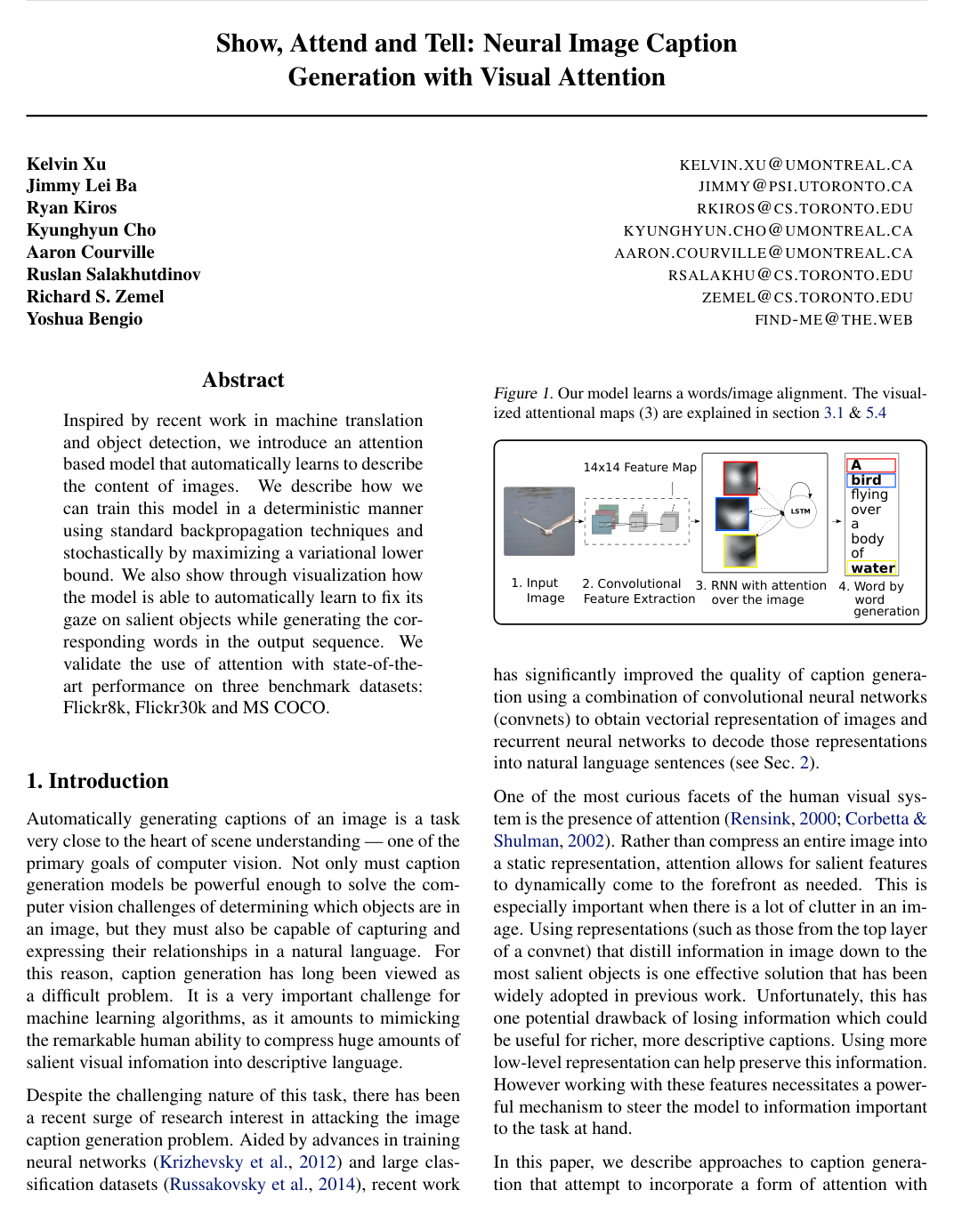 Show, Attend and Tell: Neural Image Caption Generation with Visual Attention