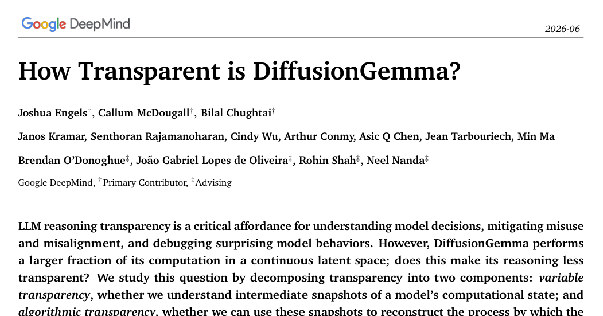 How Transparent is DiffusionGemma? cover