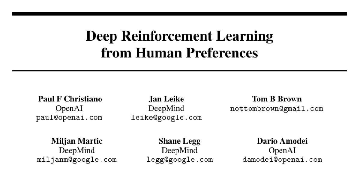 Deep reinforcement learning from human preferences cover