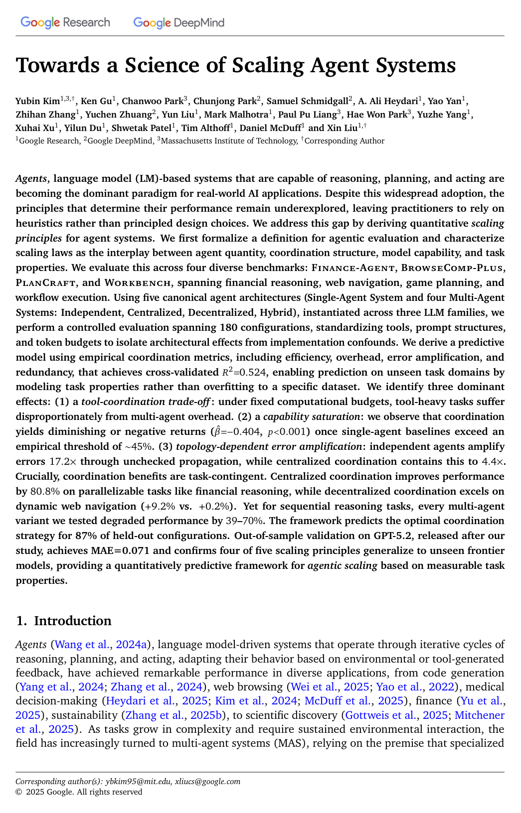 Towards a Science of Scaling Agent Systems — Read with an AI tutor