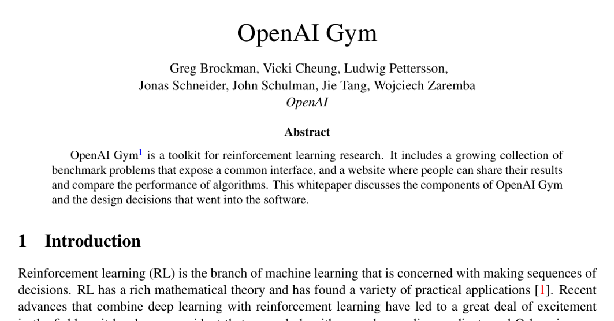 OpenAI Gym cover