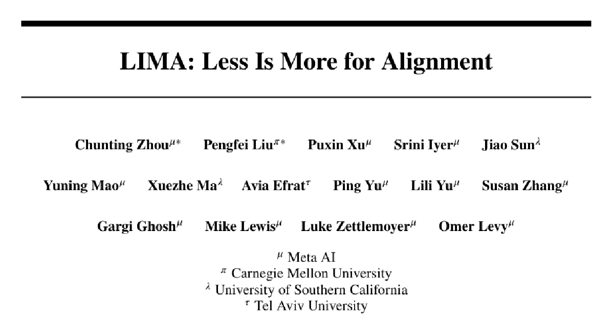 LIMA: Less Is More for Alignment cover