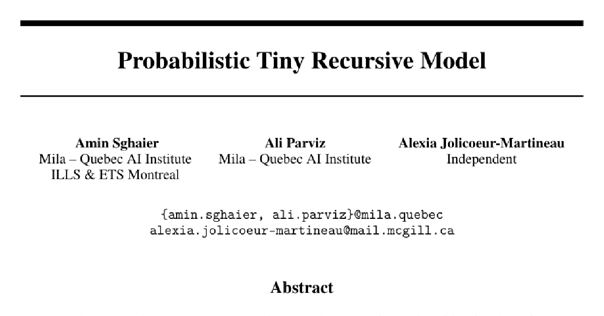 Probabilistic Tiny Recursive Model cover