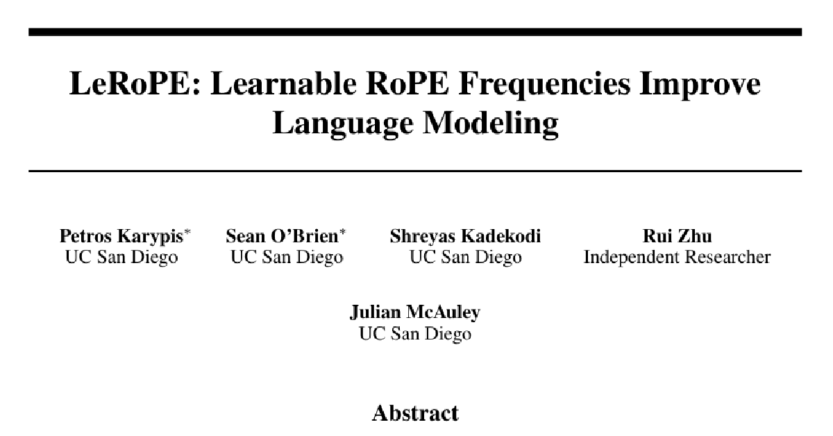LeRoPE: Learnable RoPE Frequencies Improve Language Modeling cover