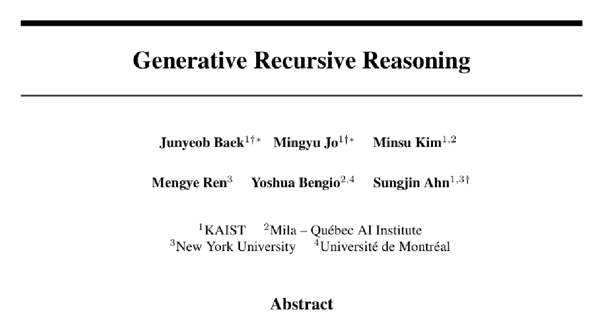 Generative Recursive Reasoning cover