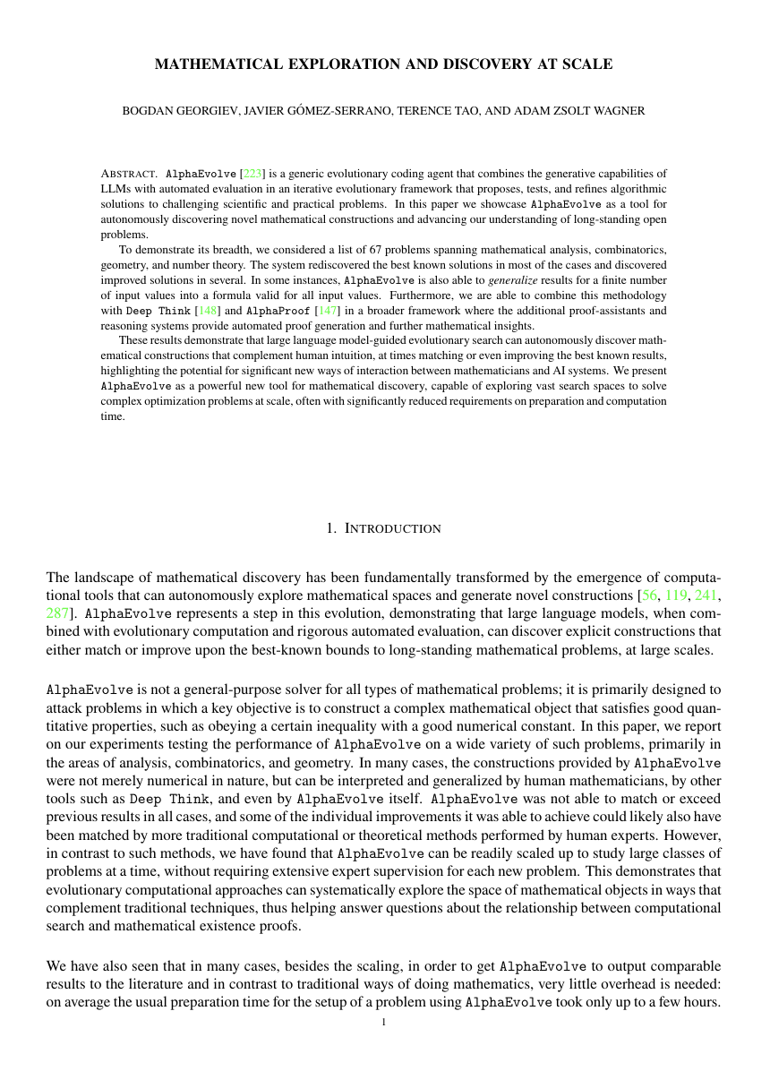 Mathematical exploration and discovery at scale