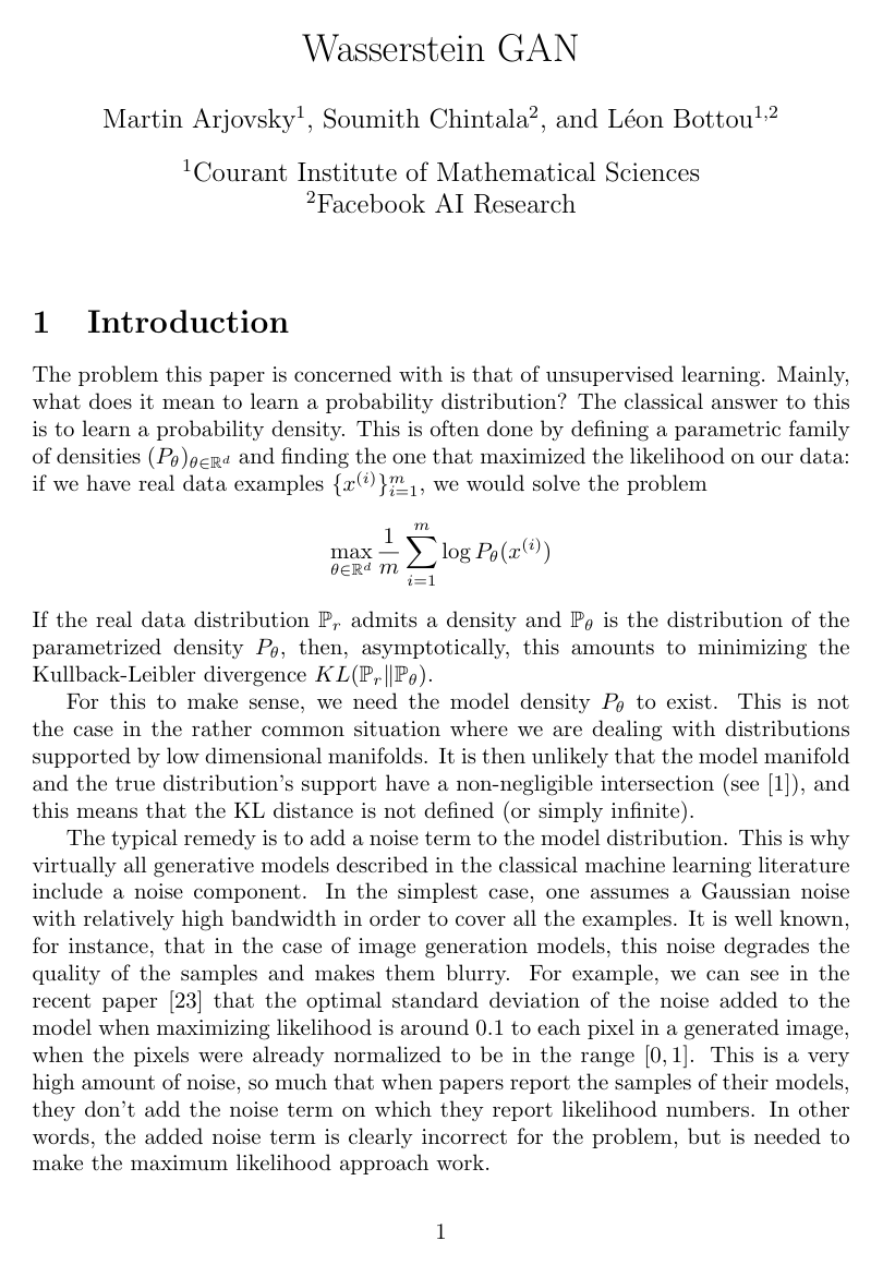 Wasserstein GAN