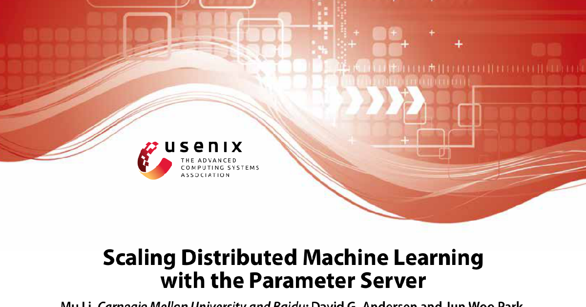 Scaling distributed machine learning with the parameter server cover