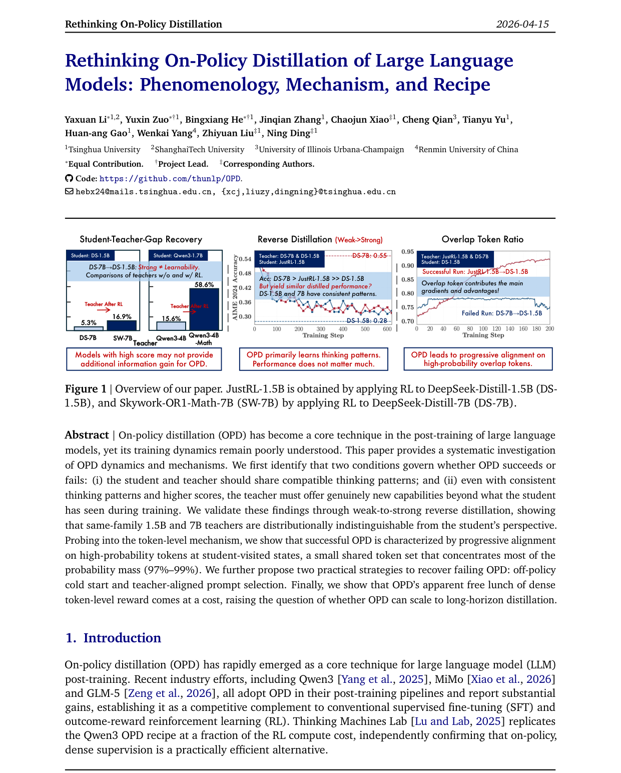 Rethinking On-Policy Distillation of Large Language Models: Phenomenology, Mechanism, and Recipe