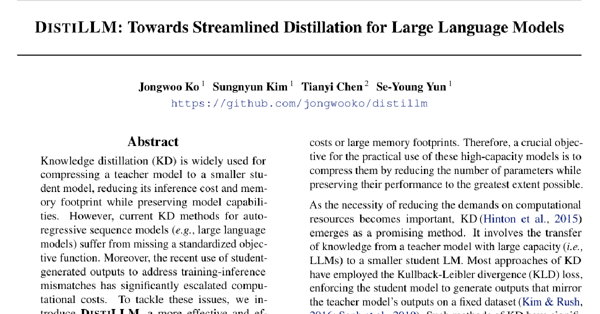 DistiLLM: Towards Streamlined Distillation for Large Language Models cover