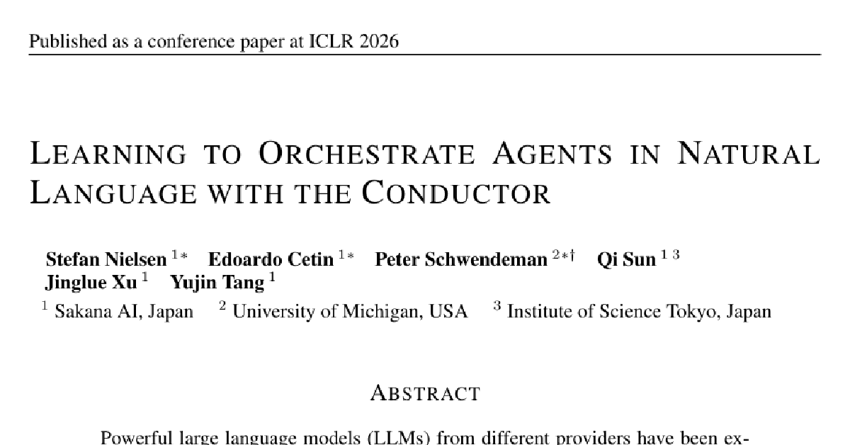 Learning to Orchestrate Agents in Natural Language with the Conductor cover