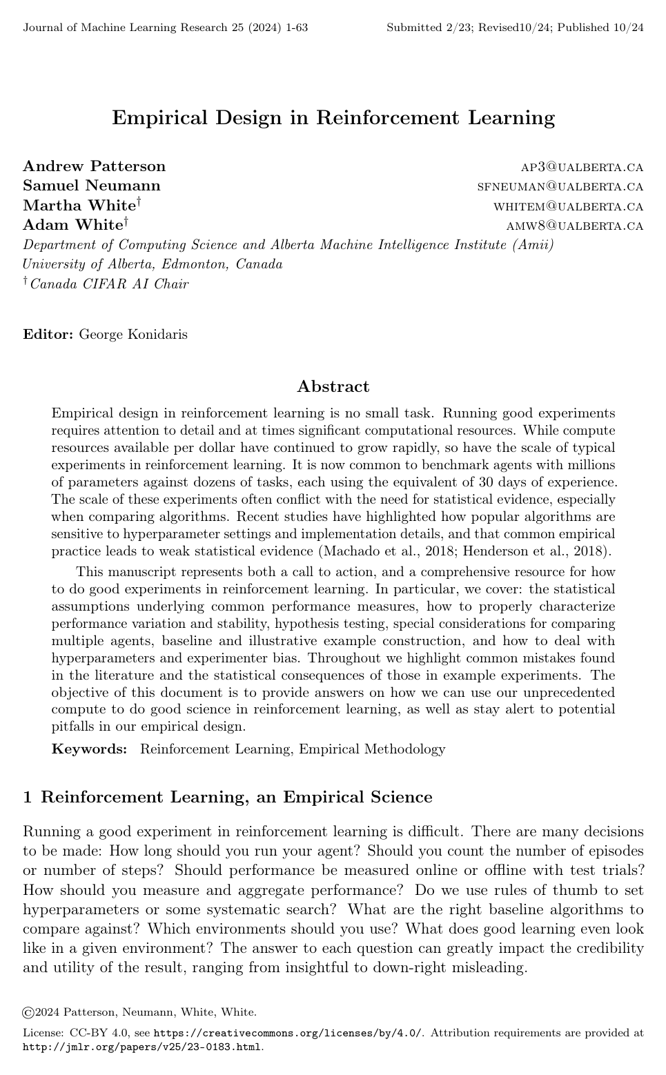 Empirical Design in Reinforcement Learning