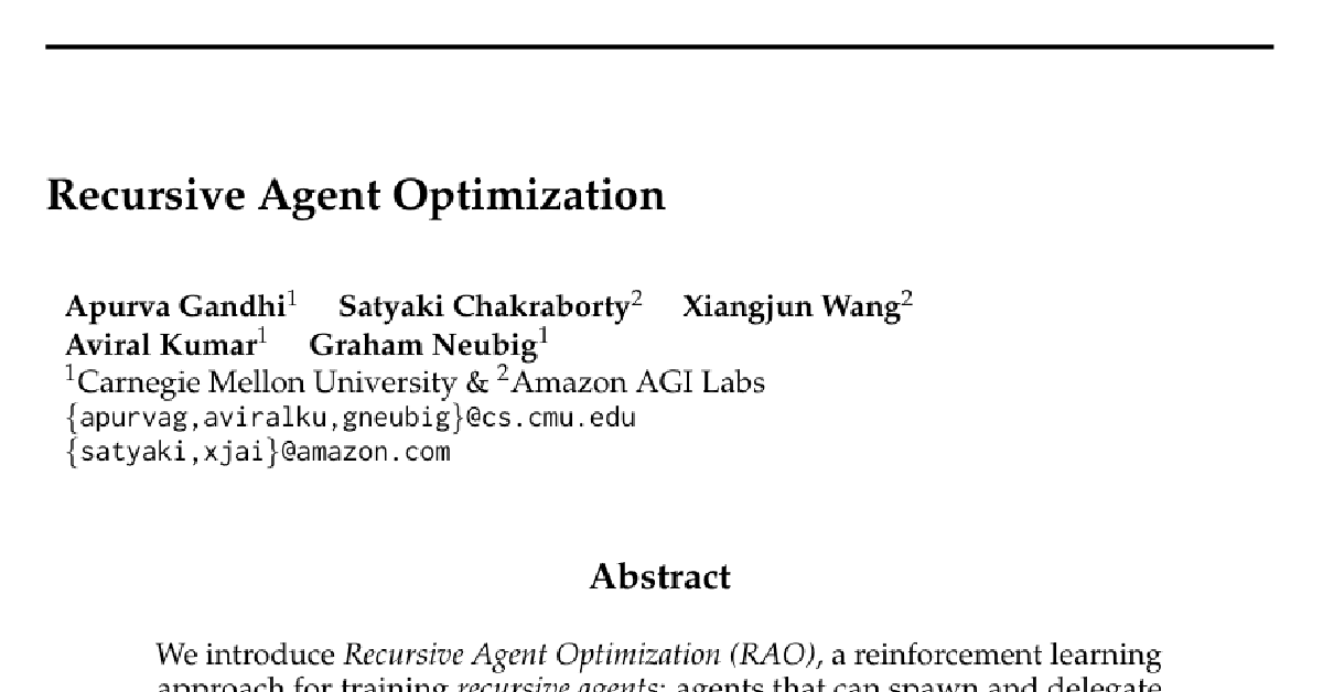 Recursive Agent Optimization cover