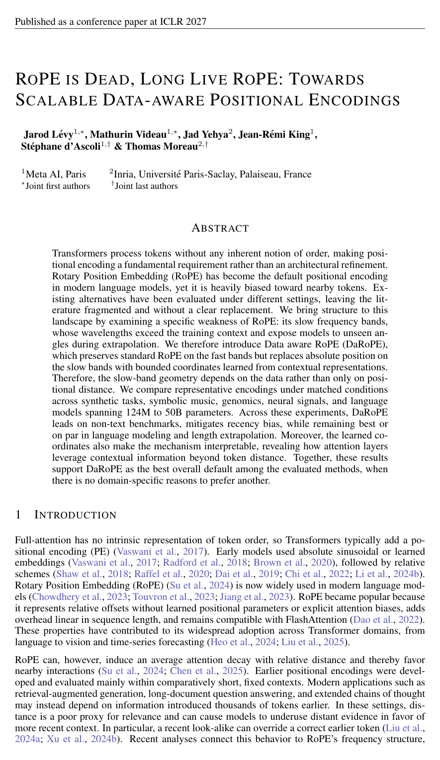 RoPE is Dead, Long Live RoPE: Towards Scalable Data-aware Positional Encodings