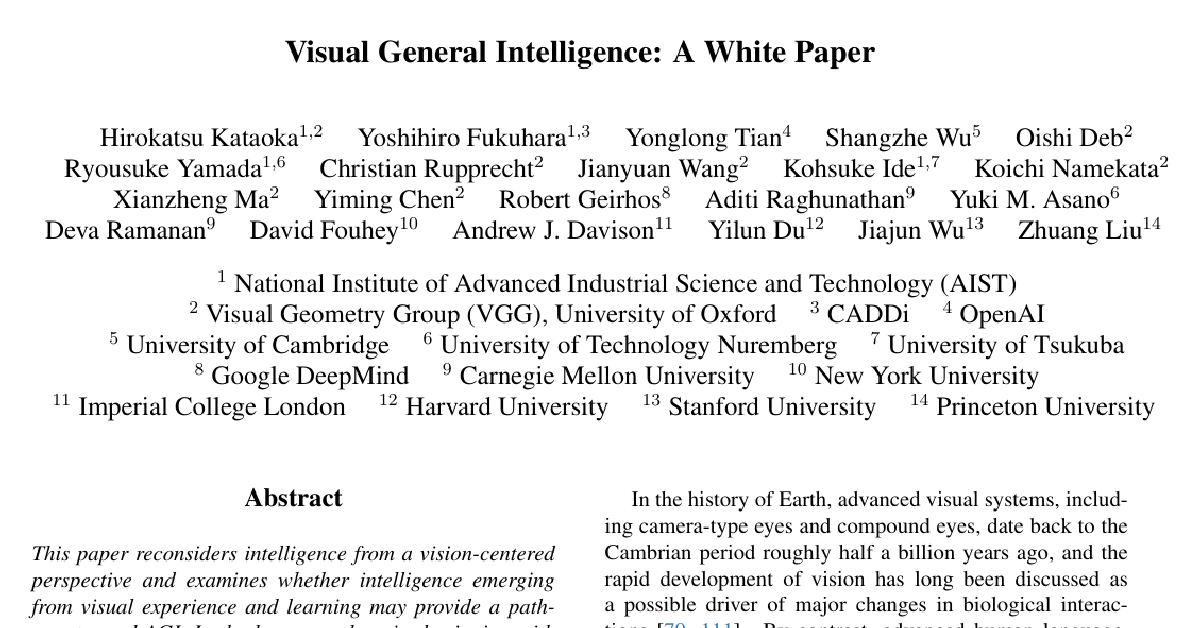 Visual General Intelligence: A White Paper cover