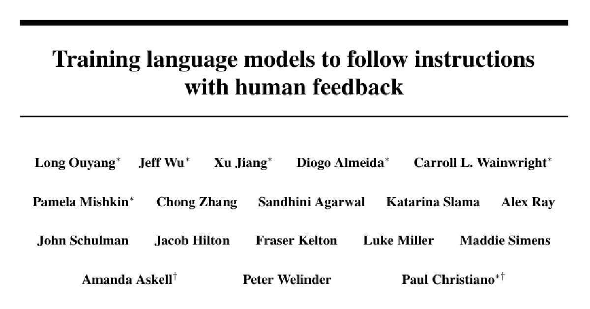 Training language models to follow instructions with human feedback cover