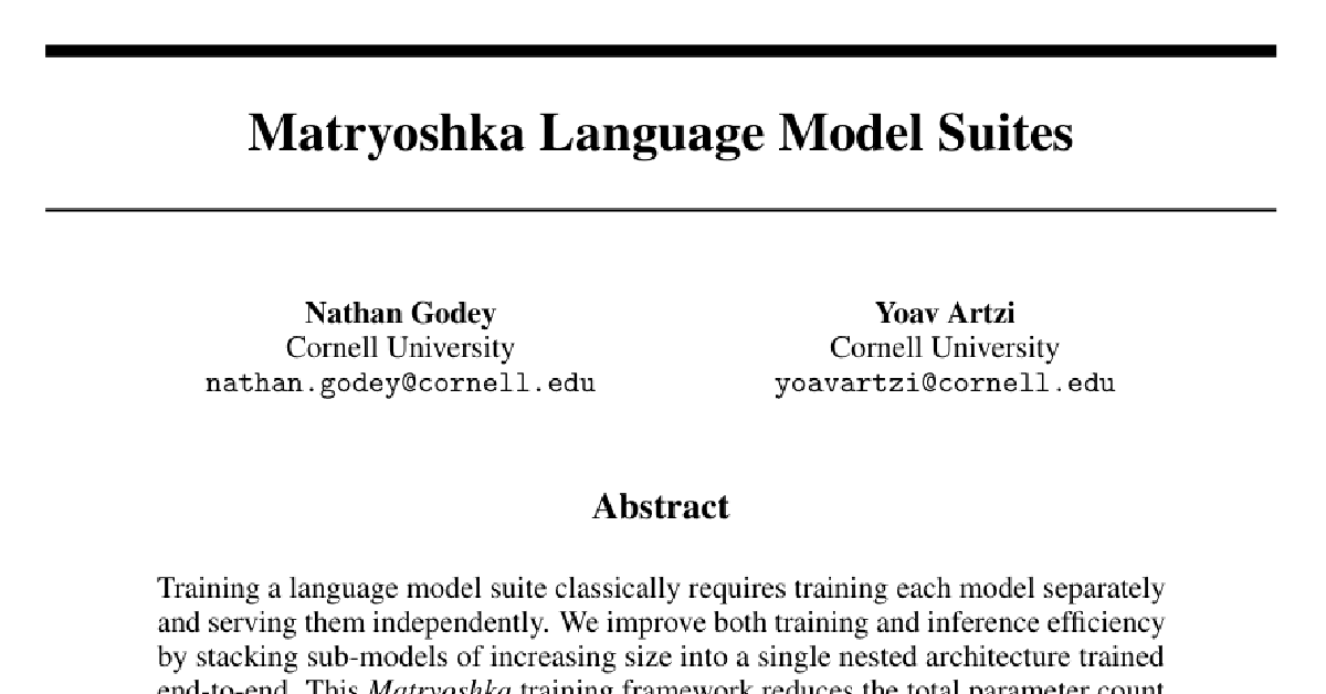 Matryoshka Language Model Suites cover