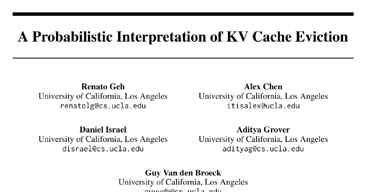 A Probabilistic Interpretation of KV Cache Eviction cover
