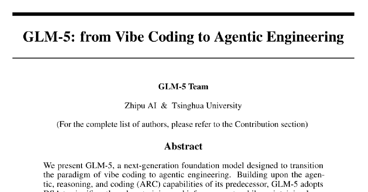 GLM-5: from Vibe Coding to Agentic Engineering cover