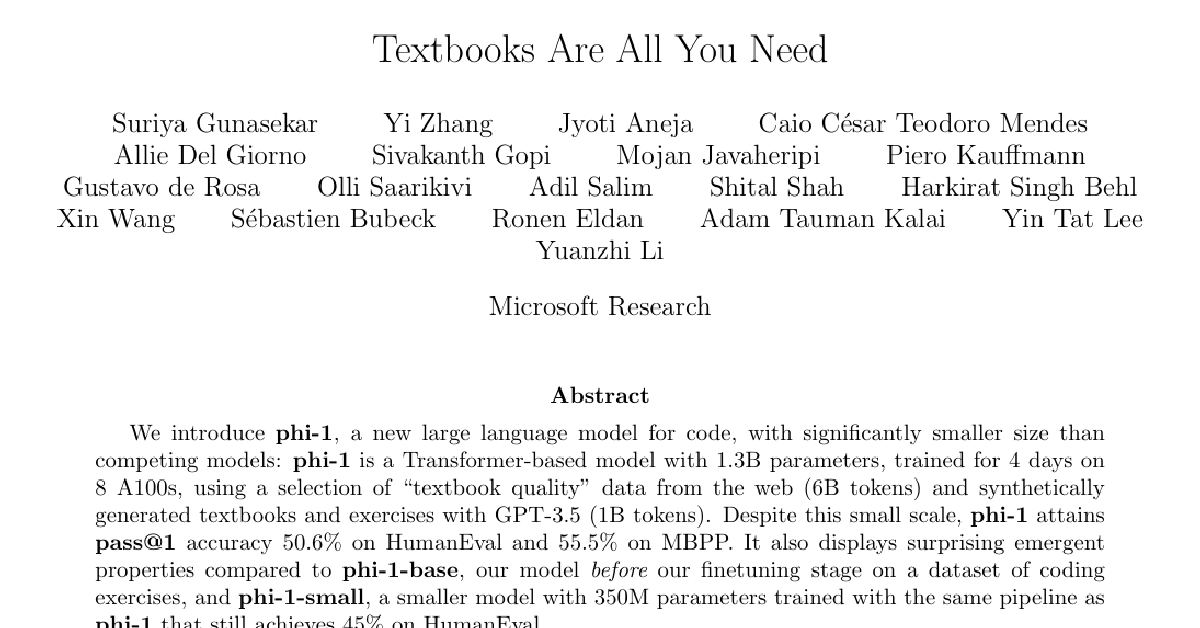 Textbooks Are All You Need cover