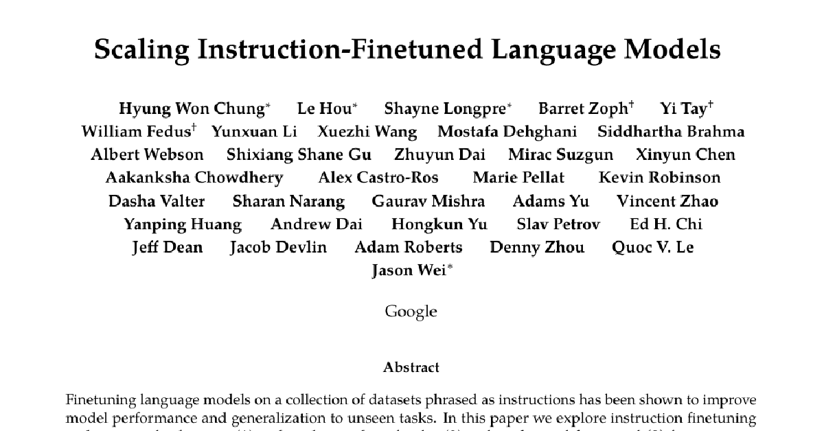 Scaling Instruction-Finetuned Language Models cover