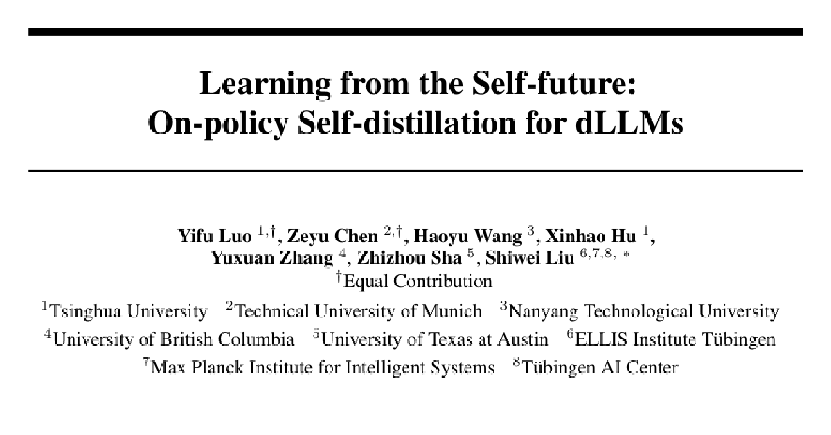 Learning from the Self-future: On-policy Self-distillation for dLLMs cover