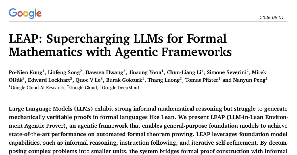 LEAP: Supercharging LLMs for Formal Mathematics with Agentic Frameworks cover