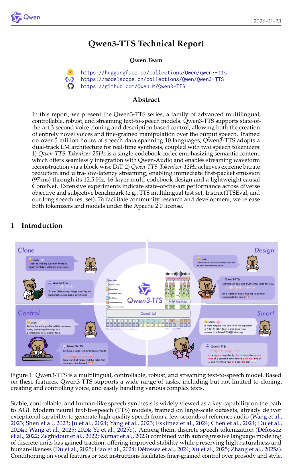 Qwen3-TTS Technical Report