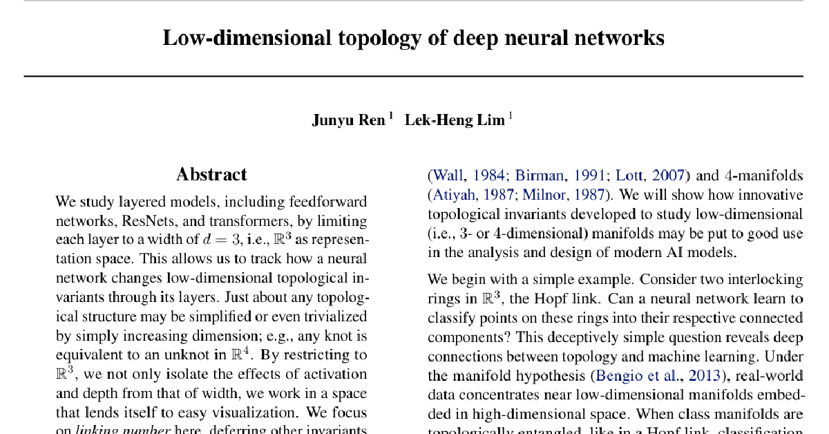 Low-dimensional topology of deep neural networks cover