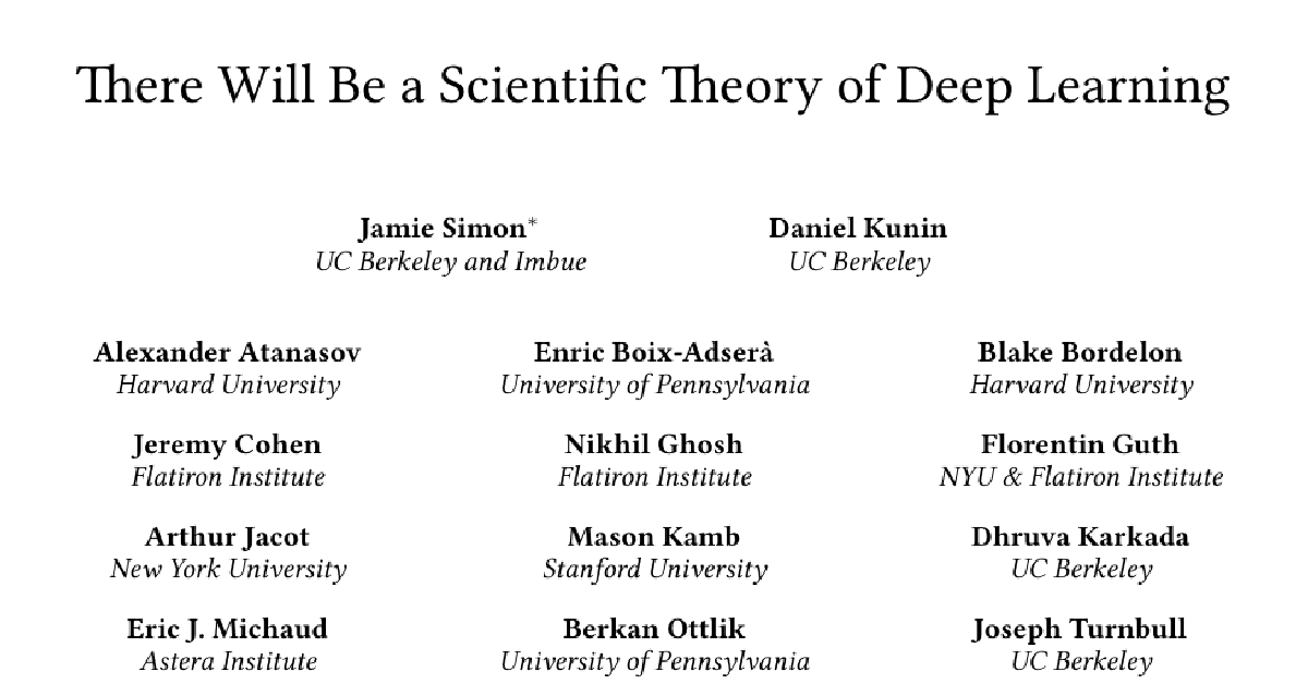 There Will Be a Scientific Theory of Deep Learning cover