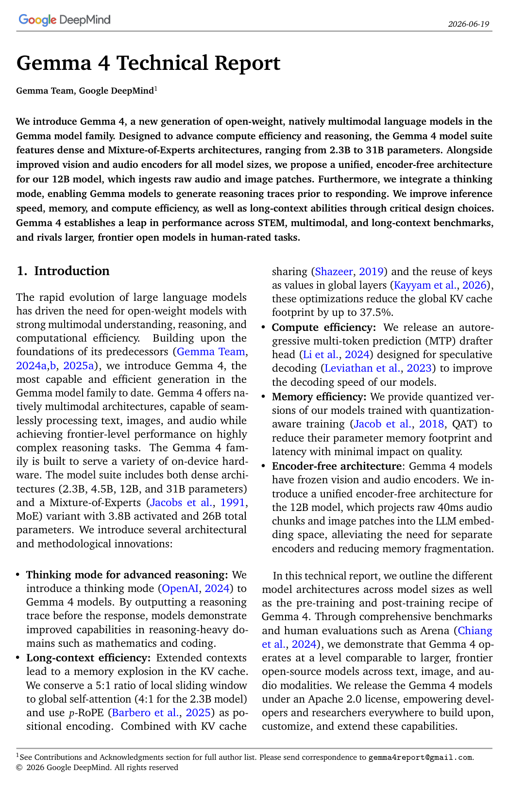 Gemma 4 Technical Report
