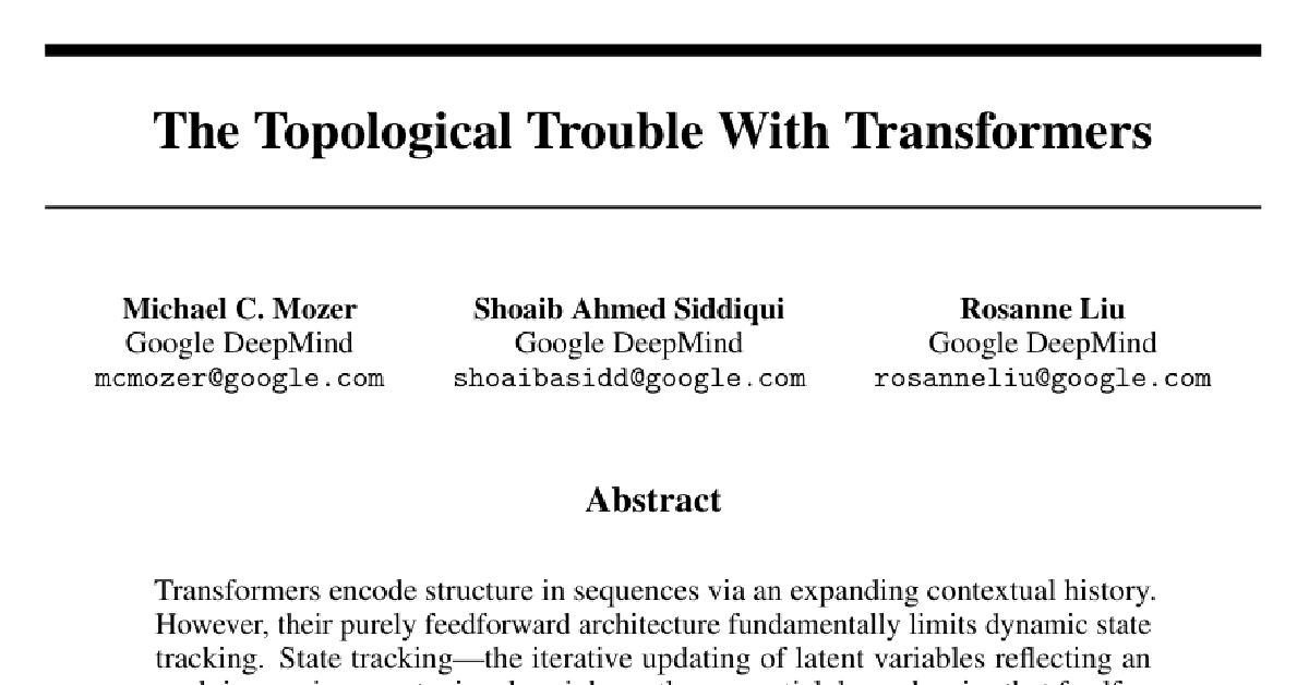 The Topological Trouble With Transformers cover