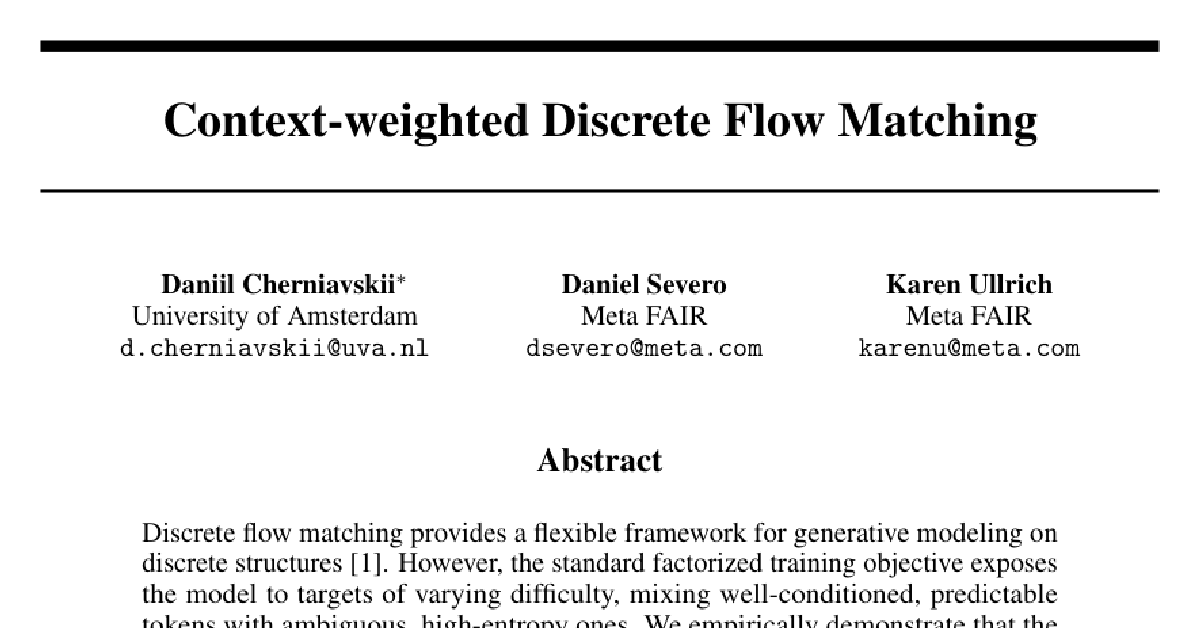 Context-weighted Discrete Flow Matching cover
