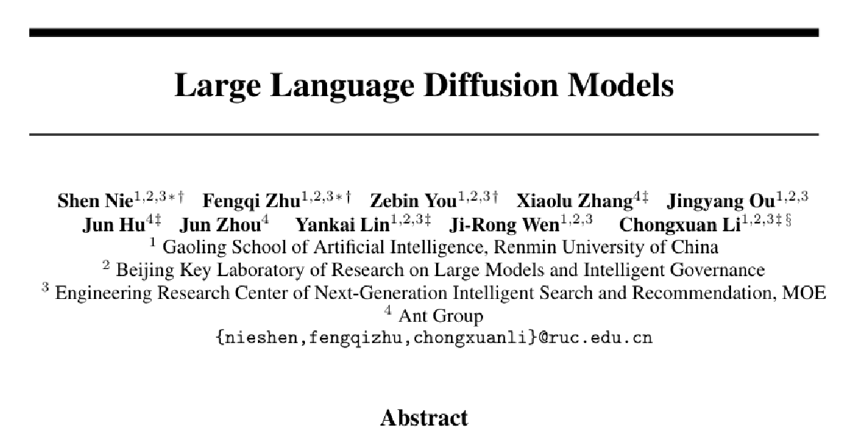 Large Language Diffusion Models — Read with an AI tutor