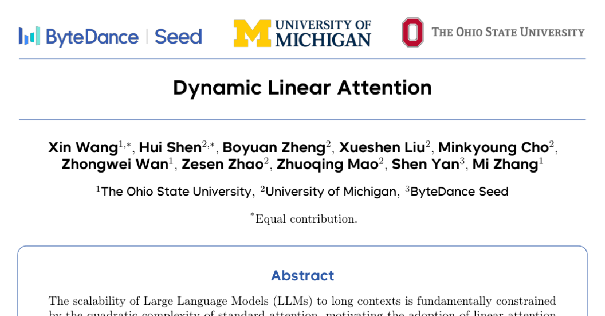 Dynamic Linear Attention cover