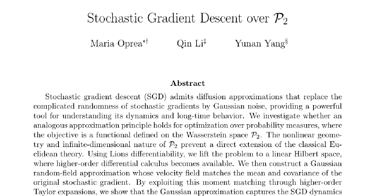 Stochastic Gradient Descent over P2 cover