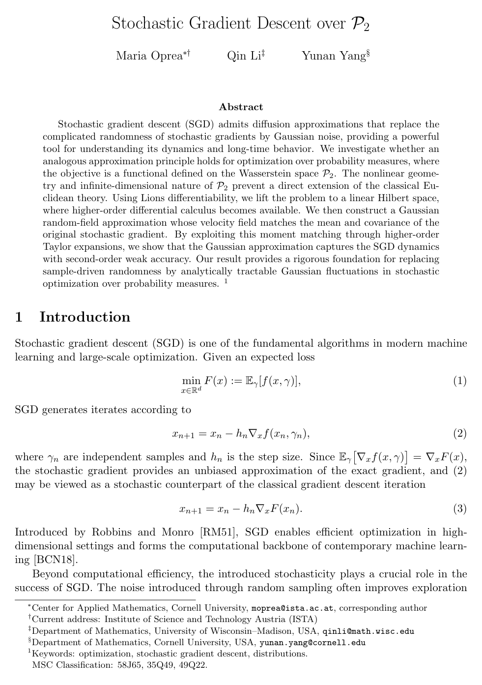 Stochastic Gradient Descent over P2
