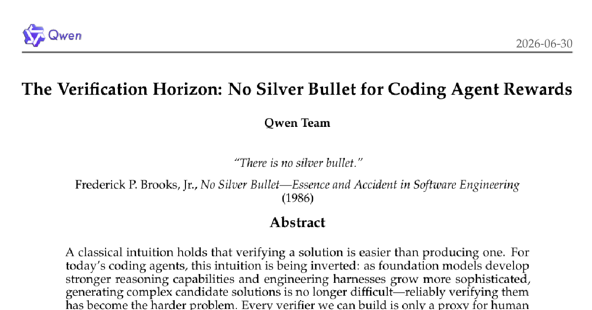 The Verification Horizon: No Silver Bullet for Coding Agent Rewards cover