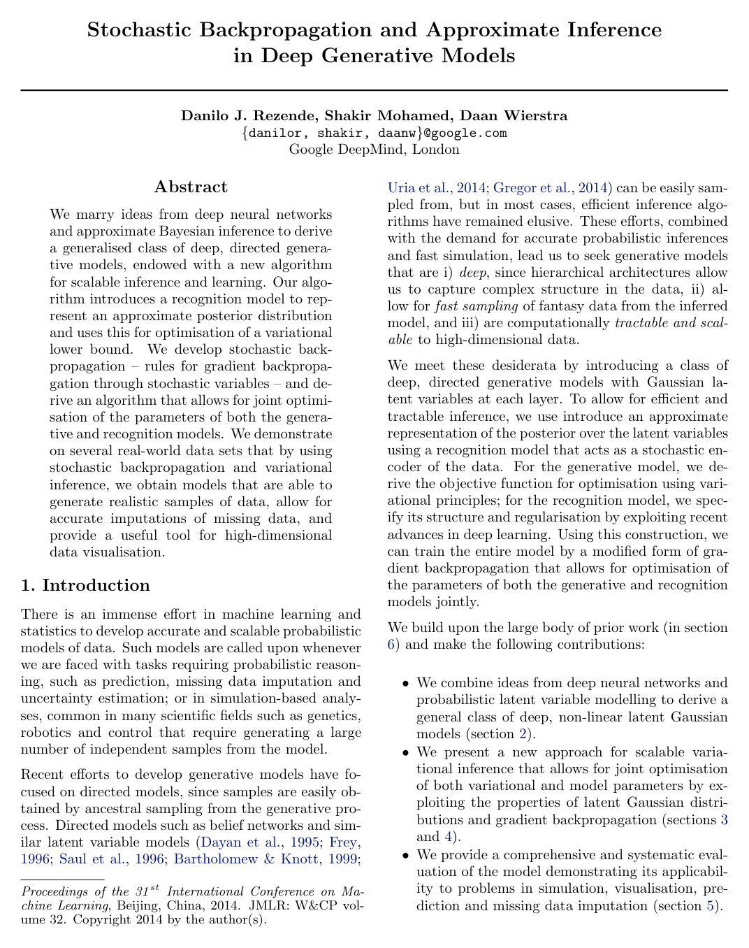 Stochastic Backpropagation and Approximate Inference in Deep Generative Models