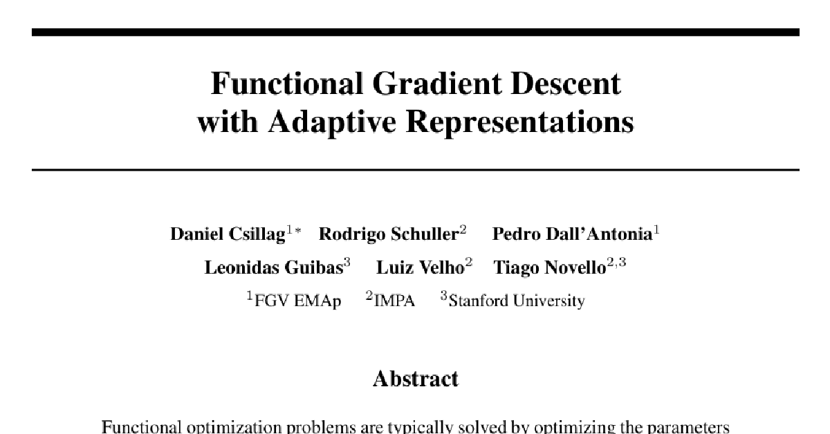 Functional Gradient Descent with Adaptive Representations cover