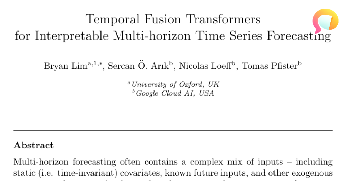Temporal Fusion Transformers for interpretable multi-horizon time ...