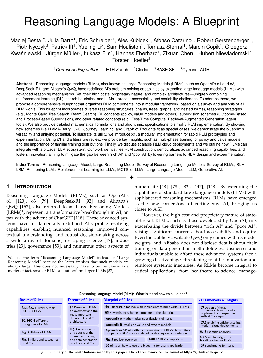 Reasoning Language Models: A Blueprint