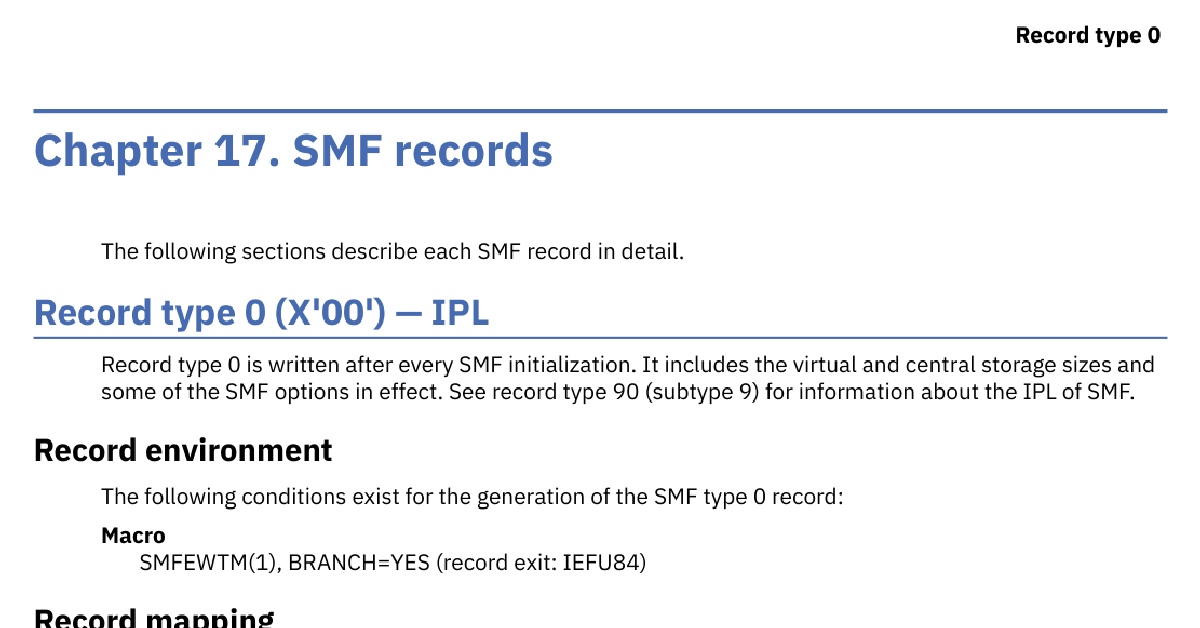 z/OS:   z/OS MVS System Management Facilities (SMF) cover