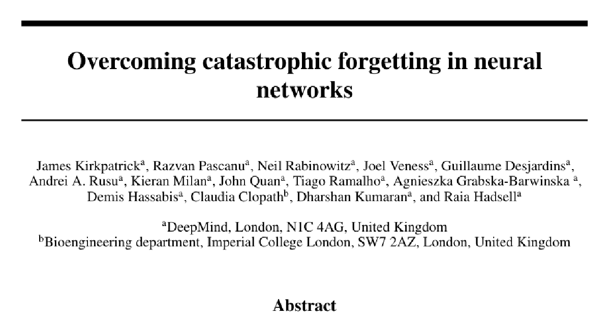 Overcoming catastrophic forgetting in neural networks cover