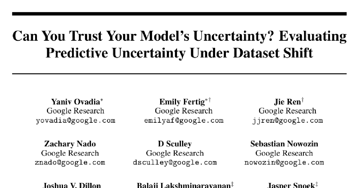 Can You Trust Your Model's Uncertainty? Evaluating Predictive Uncertainty Under Dataset Shift cover
