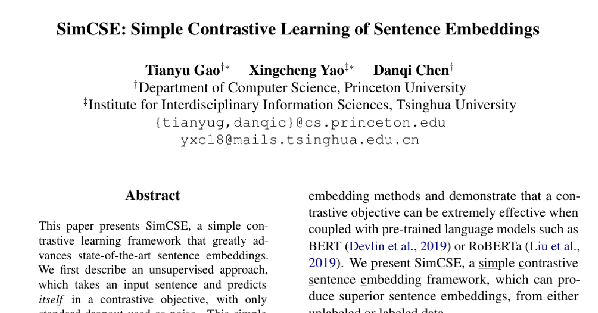 SimCSE: Simple Contrastive Learning of Sentence Embeddings cover