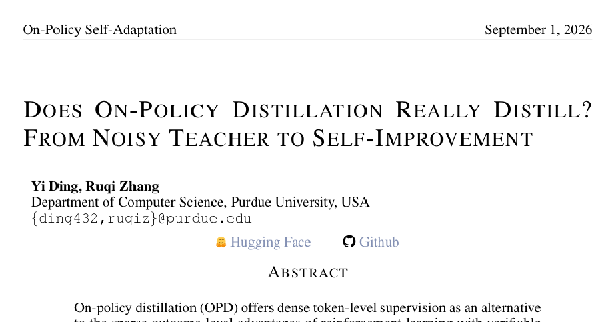 Does On-Policy Distillation Really Distill? From Noisy Teacher to Self-Improvement cover