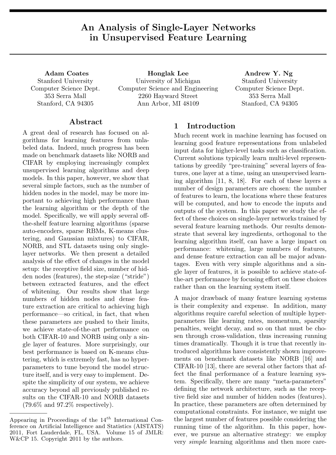 An Analysis of Single-Layer Networks in Unsupervised Feature Learning
