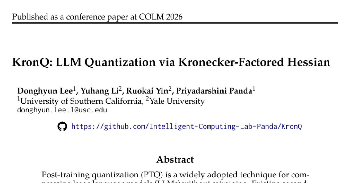 KronQ: LLM Quantization via Kronecker-Factored Hessian cover