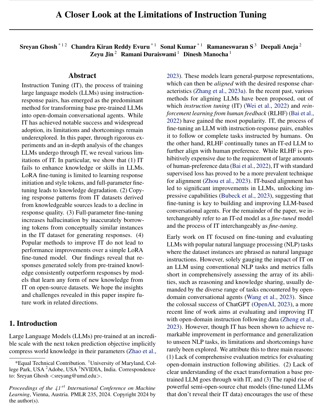 A Closer Look at the Limitations of Instruction Tuning